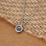 Sterling Silver Yarn Ball and Knitting Needles Necklace