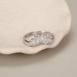 Sterling Silver Baguette CZ Crown Ring