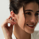 Garnet Red CZ Heart Huggie Hoop in Sterling Silver, Silver or Gold Garnet Red Hoops, 8mm Inner Diameter, Stacking Earrings,