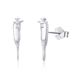 Sterling Silver Pipette Stud Earrings