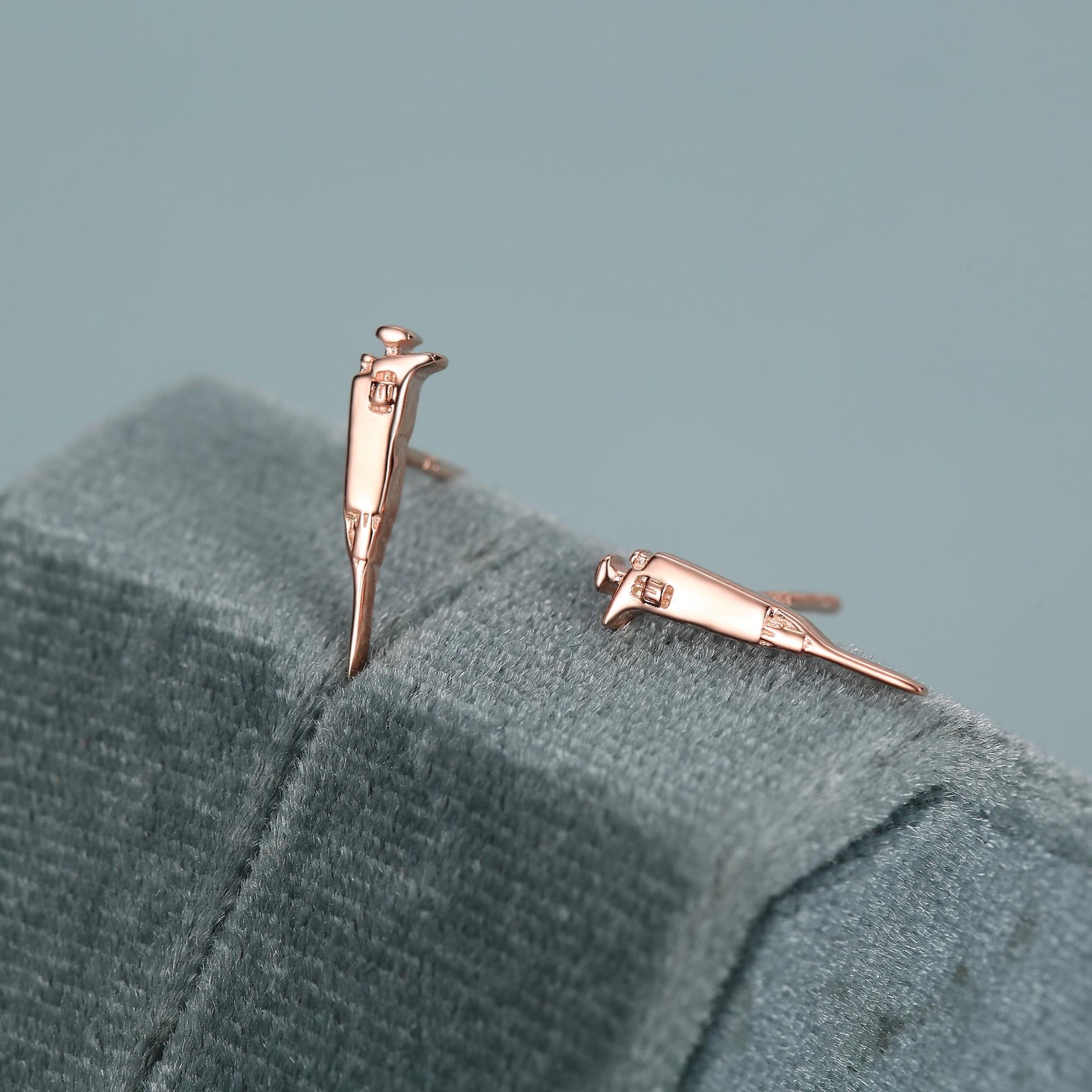 Sterling Silver Pipette Stud Earrings