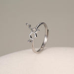 Sterling Silver Serotonin Molecule Adjustable Ring