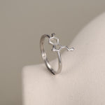 Sterling Silver Serotonin Molecule Adjustable Ring