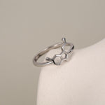 Sterling Silver Serotonin Molecule Adjustable Ring