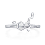 Sterling Silver Serotonin Molecule Adjustable Ring