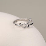 Sterling Silver Serotonin Molecule Adjustable Ring