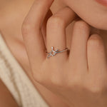 Sterling Silver Dopamine Molecule Adjustable Ring