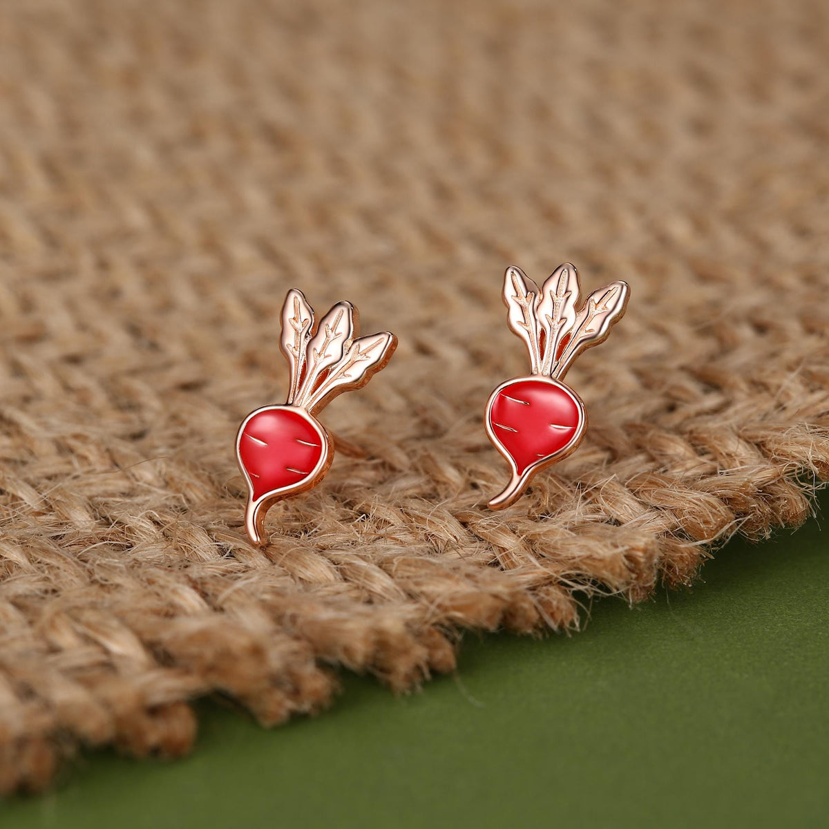 Enamel Radish Stud Earrings