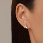 Sterling Silver Microscope Stud Earrings