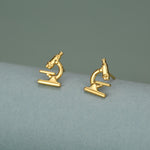 Sterling Silver Microscope Stud Earrings