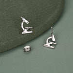 Sterling Silver Microscope Stud Earrings