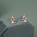 Sterling Silver Microscope Stud Earrings
