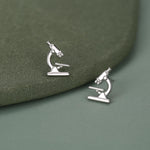 Sterling Silver Microscope Stud Earrings