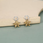 Sterling Silver Yellow CZ Flower Earring Charms
