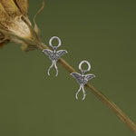 Sterling Silver Luna Moth Earring Charms For Hoop Earrings
