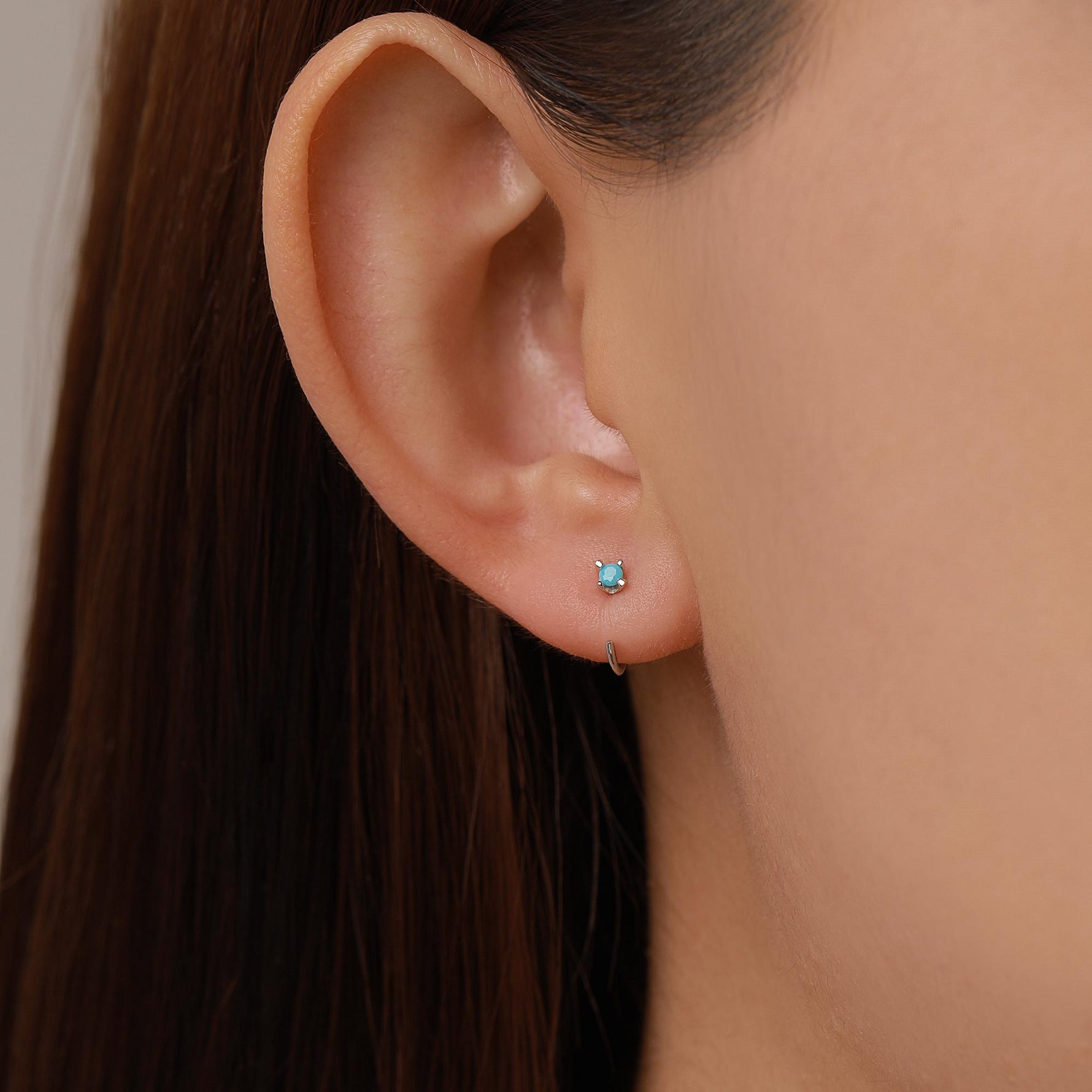 Extra Tiny Sterling Silver 2mm CZ Huggie Hoop Earrings, Silver or Gold, Minimal CZ Open Huggies, CZ Open Hoops, C Hoops in Sterling Silver