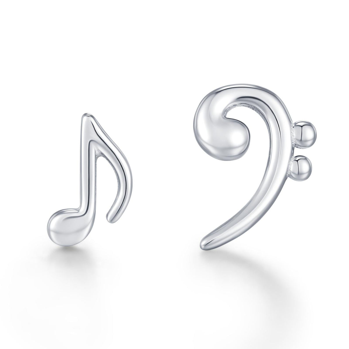 Mismatched Music Note and Bass Clef Stud Earrings