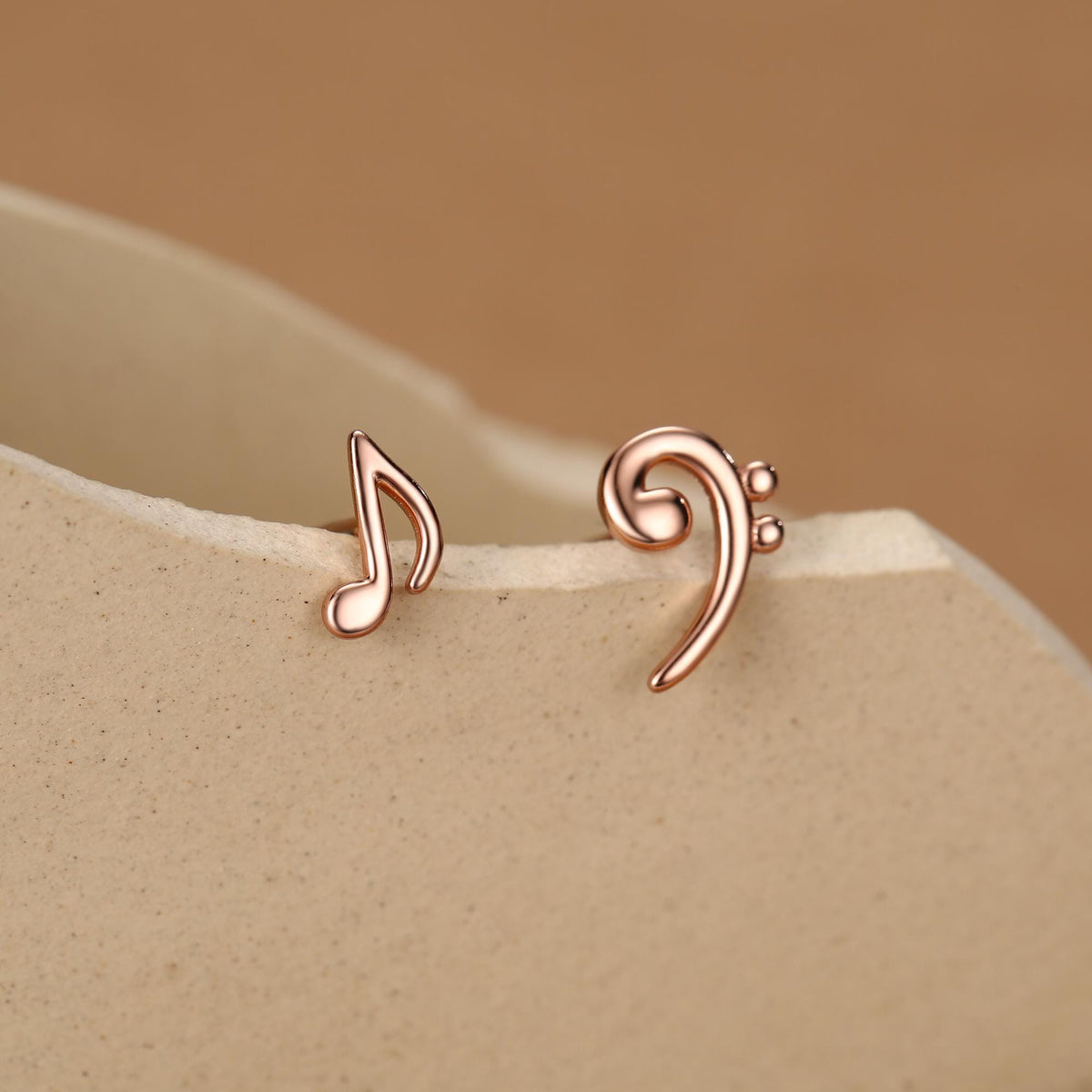 Mismatched Music Note and Bass Clef Stud Earrings