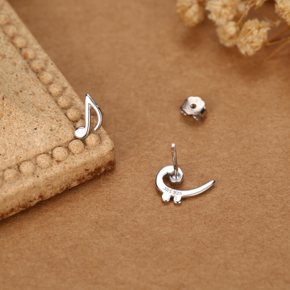 Mismatched Music Note and Bass Clef Stud Earrings