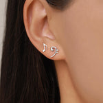 Mismatched Music Note and Bass Clef Stud Earrings