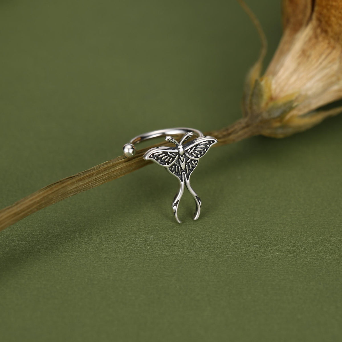 Sterling Silver Luna Moth Ear Cuff