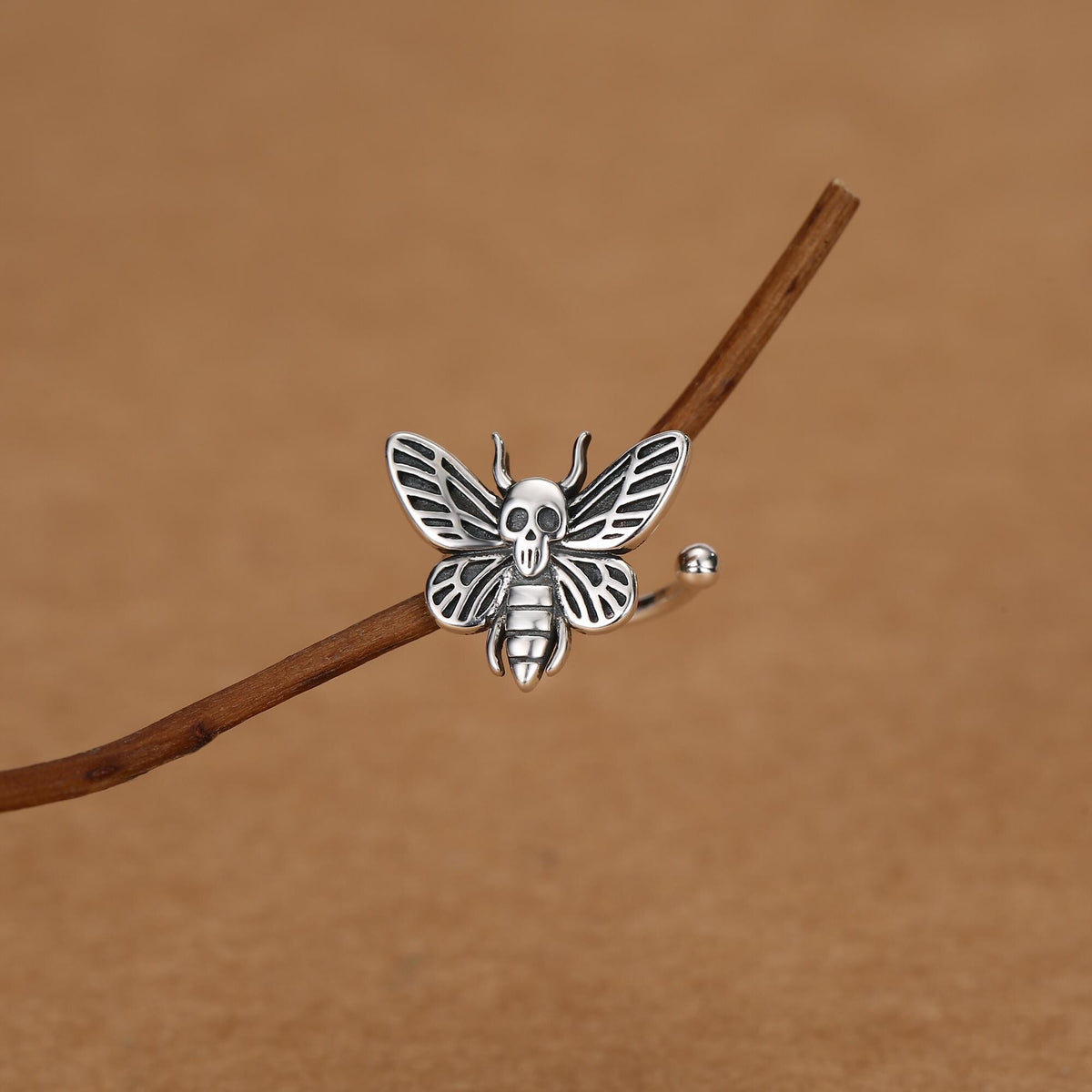 Sterling Silver Death's-head Hawkmoth Ear Cuff