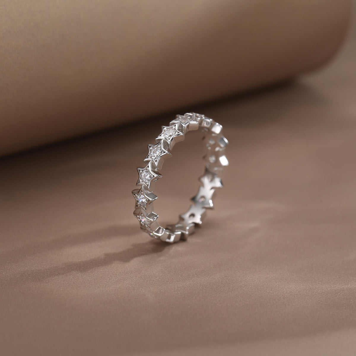 Sterling Silver Star Eternity Ring
