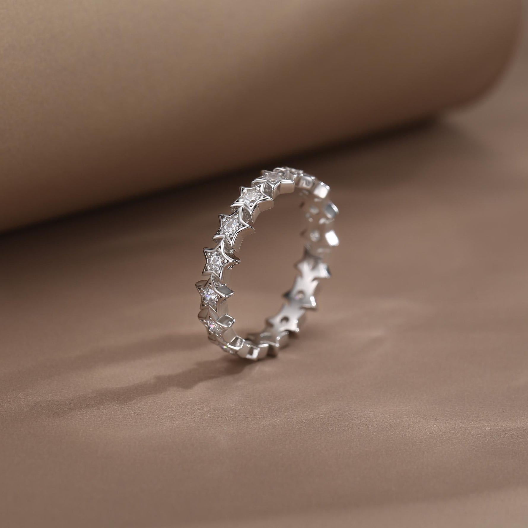 Sterling Silver Star Eternity Ring