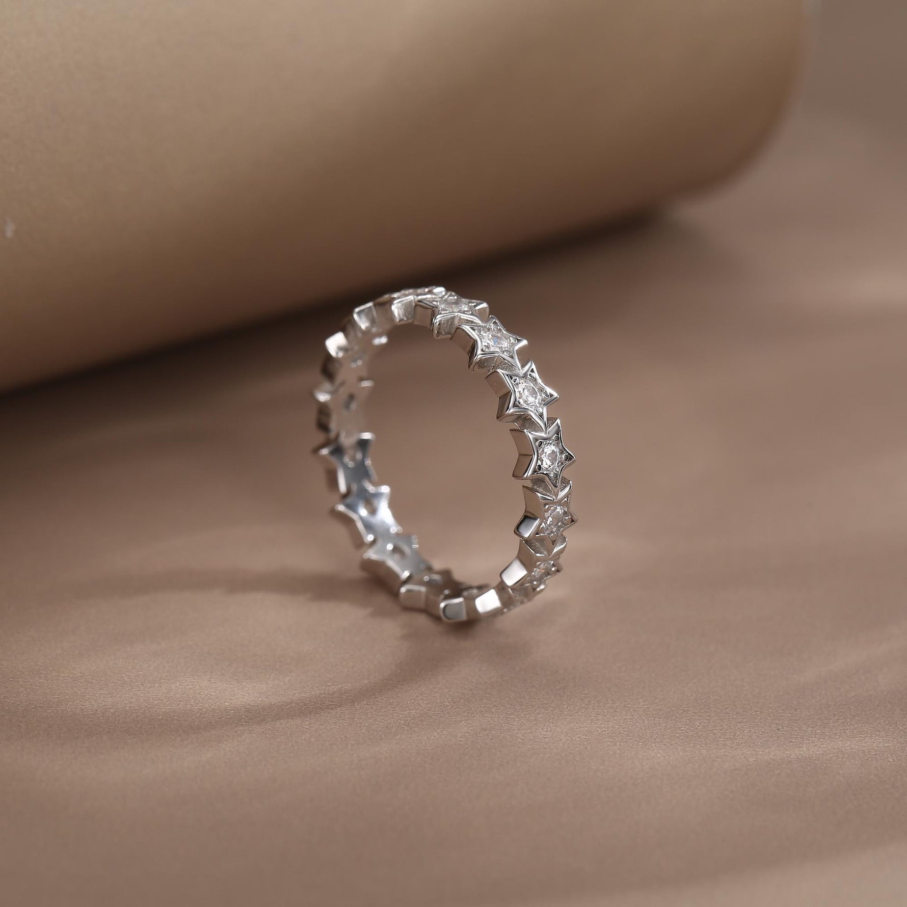 Sterling Silver Star Eternity Ring