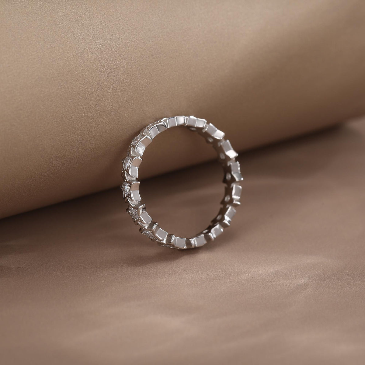 Sterling Silver Star Eternity Ring