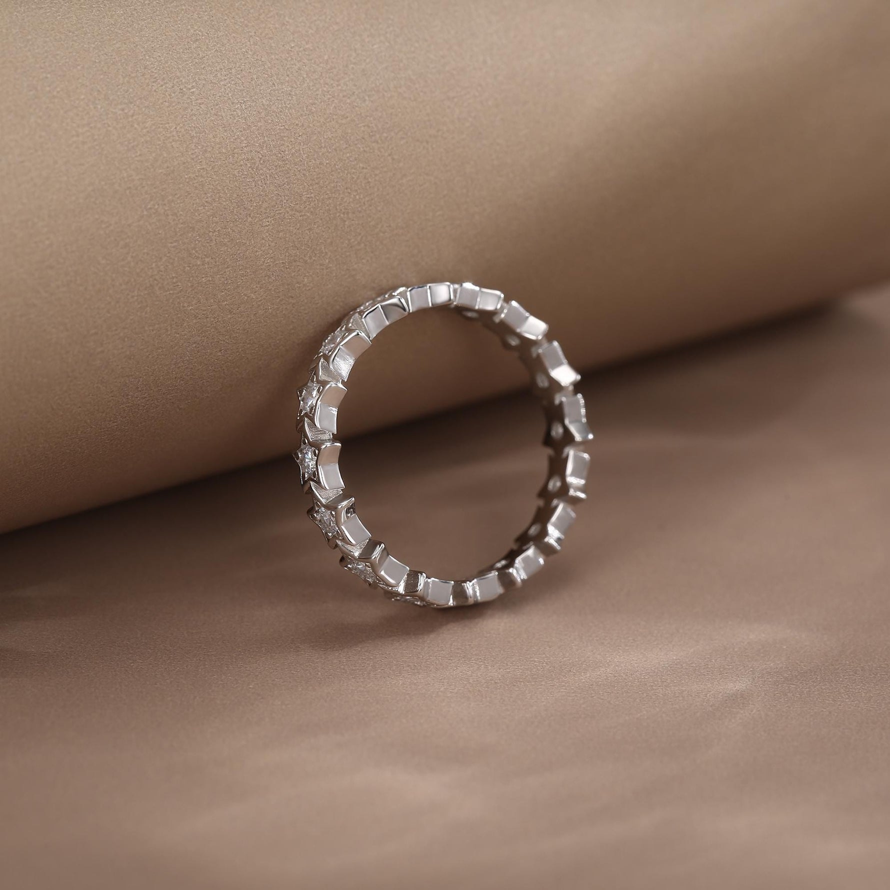 Sterling Silver Star Eternity Ring