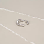 Sterling Silver CZ Wave Ear Cuff