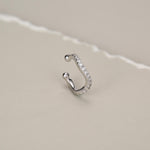 Sterling Silver CZ Wave Ear Cuff