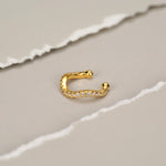 Sterling Silver CZ Wave Ear Cuff