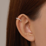 Sterling Silver CZ Wave Ear Cuff