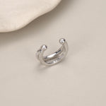 Sterling Silver Double Line CZ Ear Cuff
