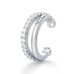 Sterling Silver Double Line CZ Ear Cuff