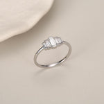 Sterling Silver Baguette CZ Cluster Ring