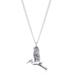 Sterling Silver Flying Heron/Crane Bird Necklace