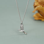Sterling Silver Flying Heron/Crane Bird Necklace