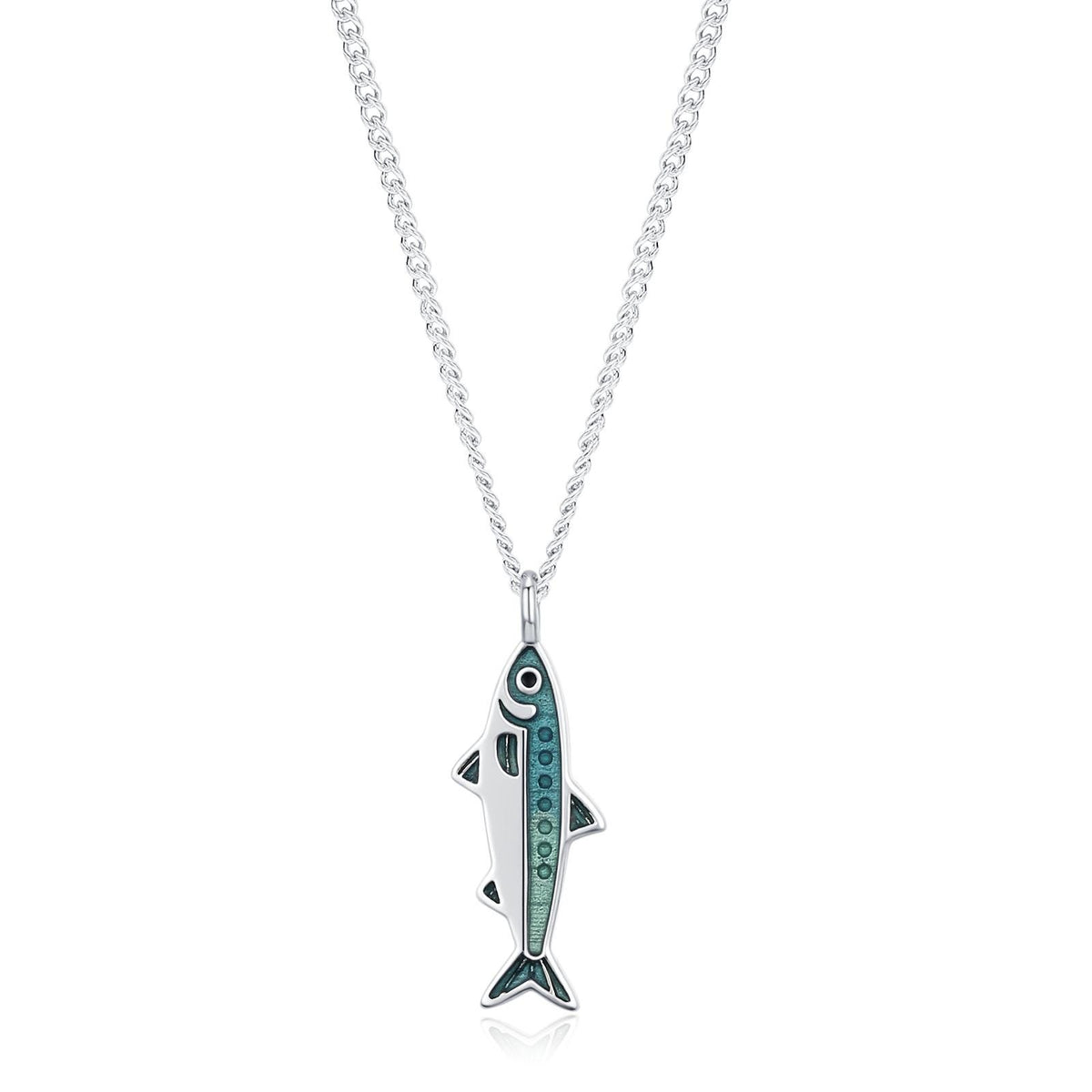 Sterling Silver Sardine Fish Necklace