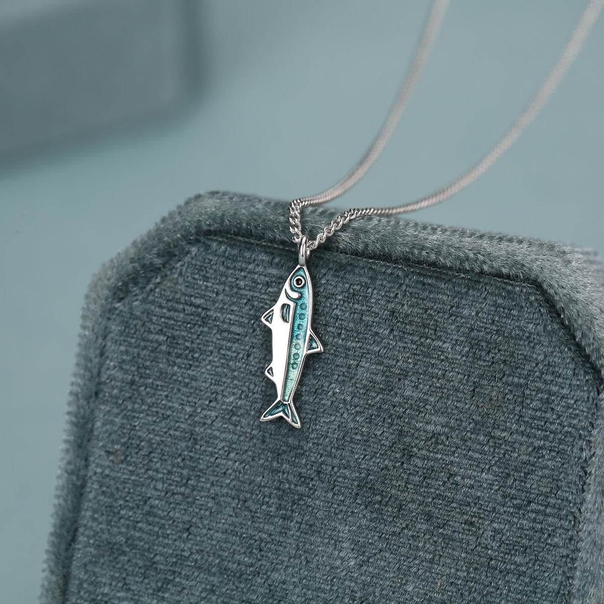 Sterling Silver Sardine Fish Necklace