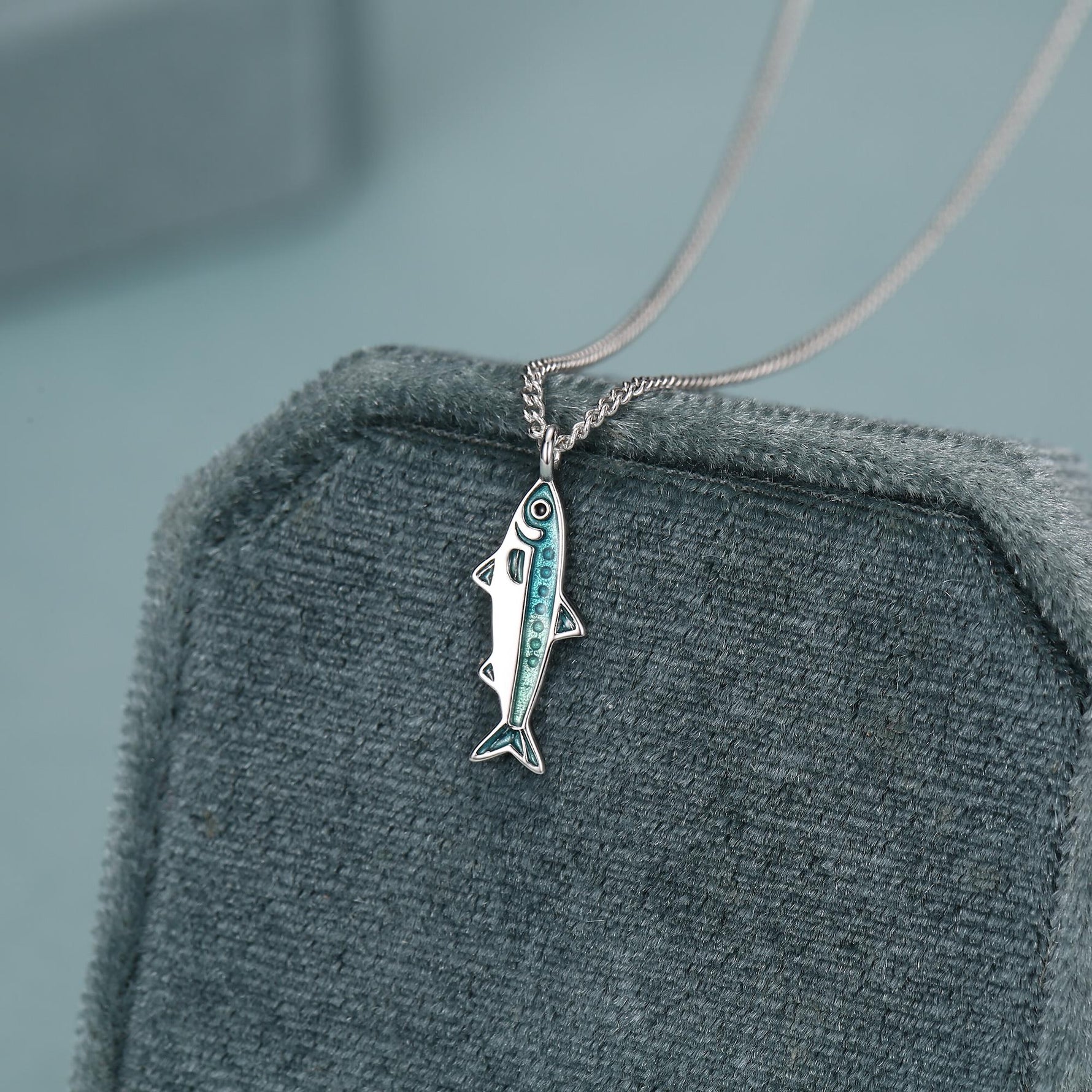 Sterling Silver Sardine Fish Necklace