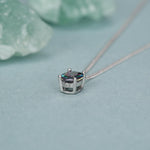 Sterling Silver Oval Mystic Black Topaz Pendant Necklace