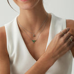 Green Enamel Lunar Moth Charm Necklace