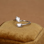 Sterling Silver Teapot and Teacup Adjustable Ring