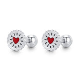 Sterling Silver Jam Biscuit 18G Screw Back Earrings