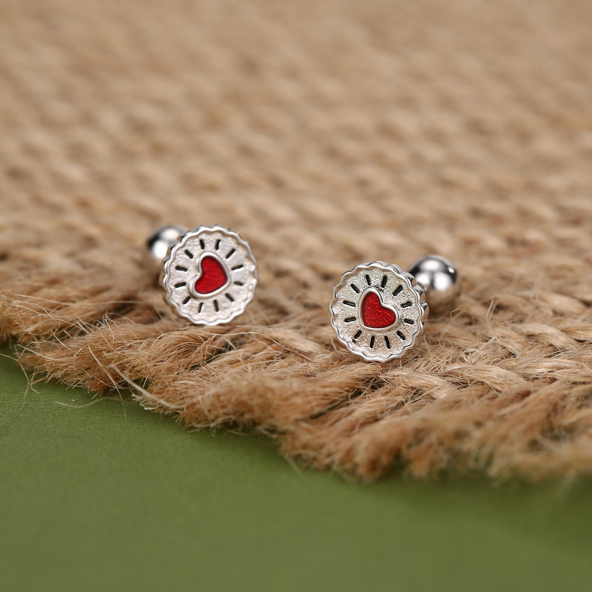 Sterling Silver Jam Biscuit 18G Screw Back Earrings
