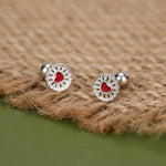 Sterling Silver Jam Biscuit 18G Screw Back Earrings