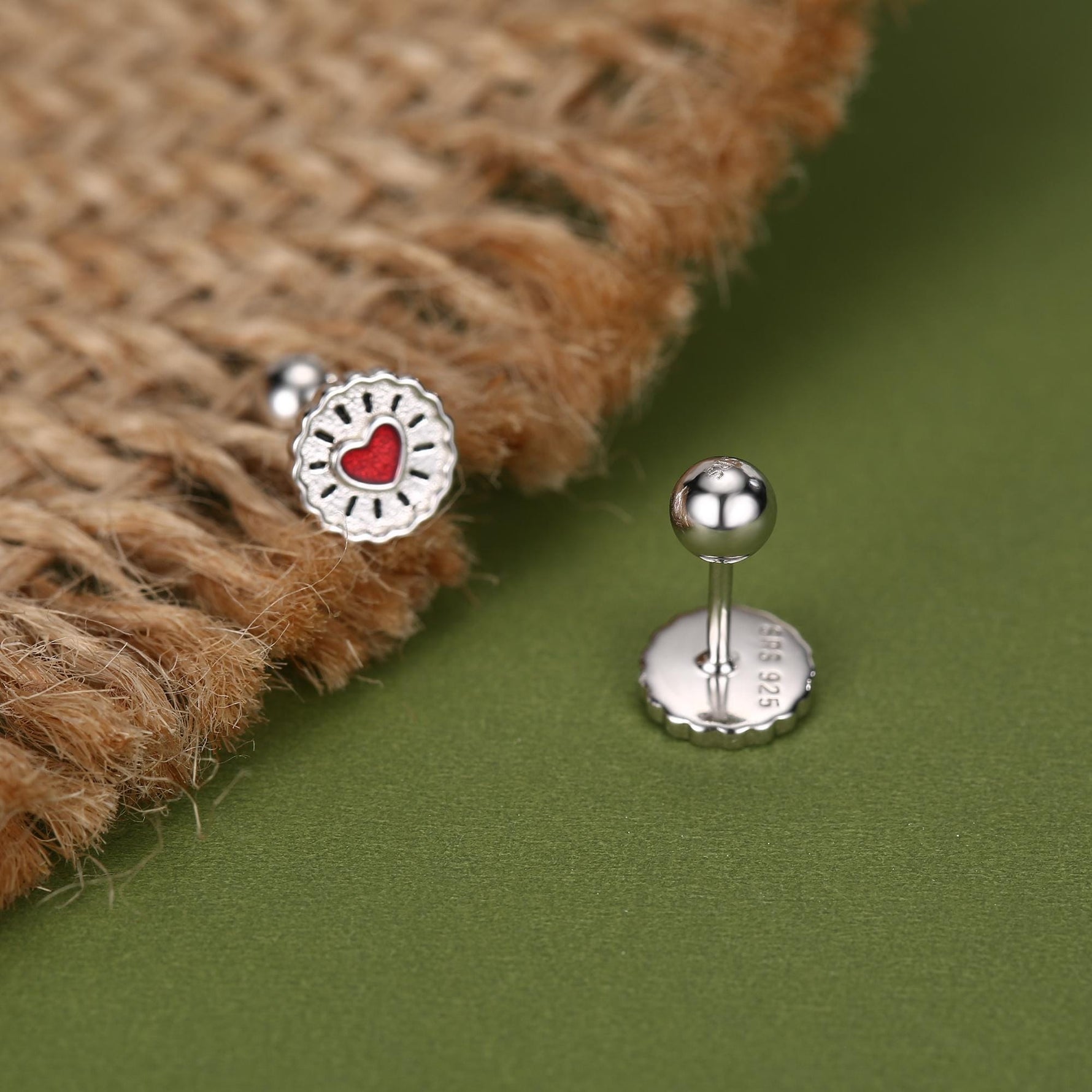 Sterling Silver Jam Biscuit 18G Screw Back Earrings